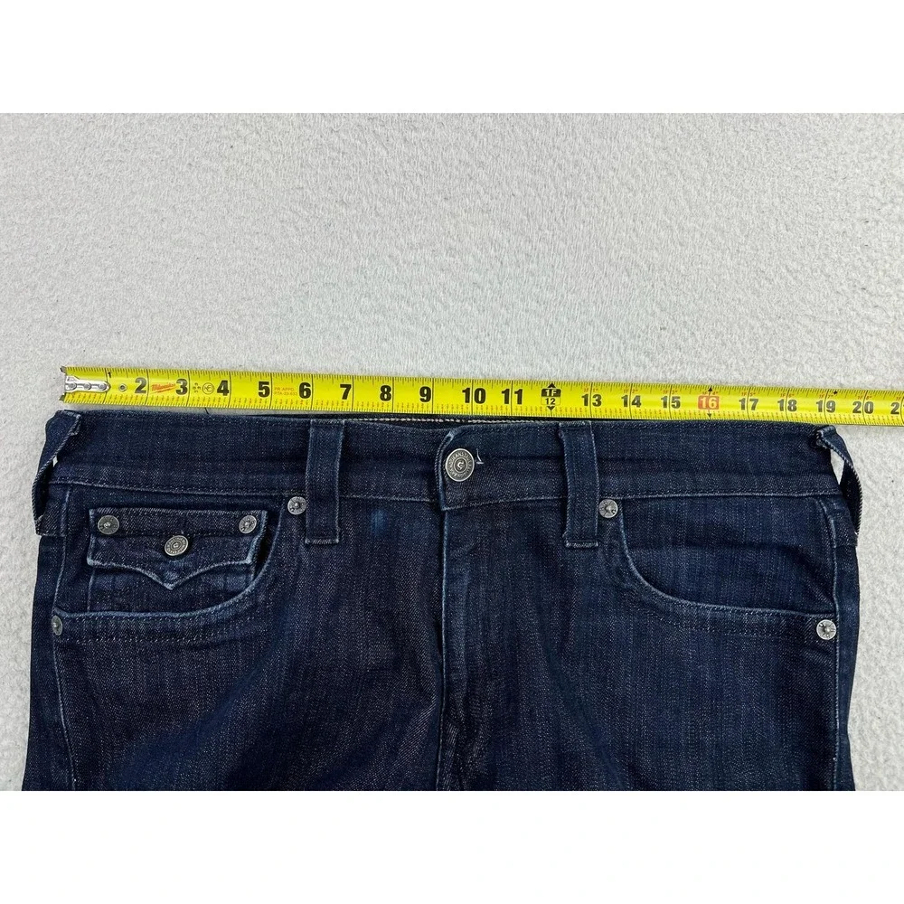 True Religion Ricky Relaxed Straight Jeans Mens 36x26 Blue Stretch Denim USA